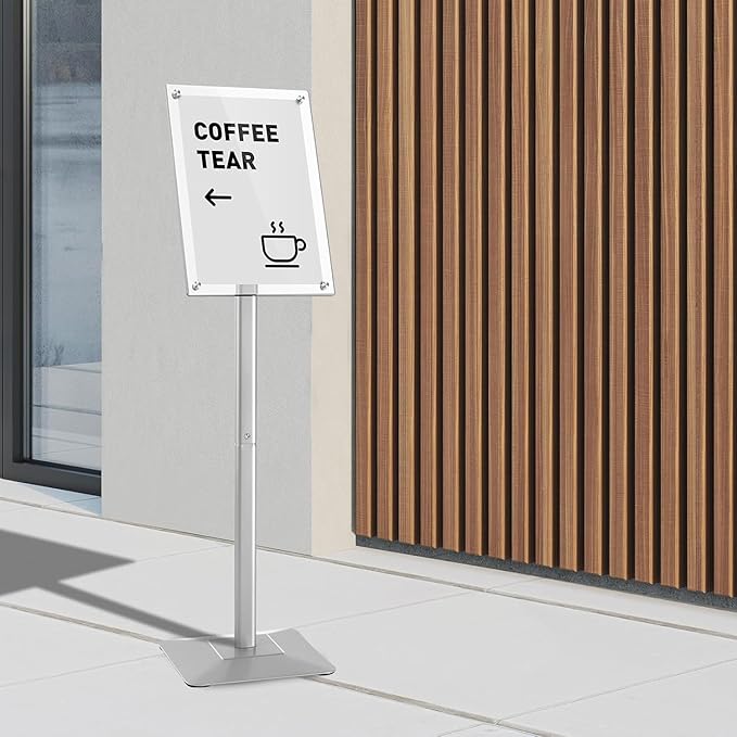 DISPLAYSWORKER Adjustable Heavy Duty Pedestal Sign holder floor Stand, sign