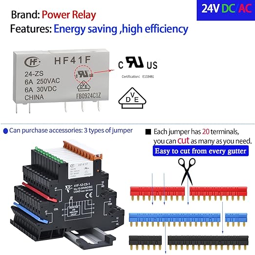 10Pcs Miniature Relay 24V DC, 24V AC 6Amp SPDT