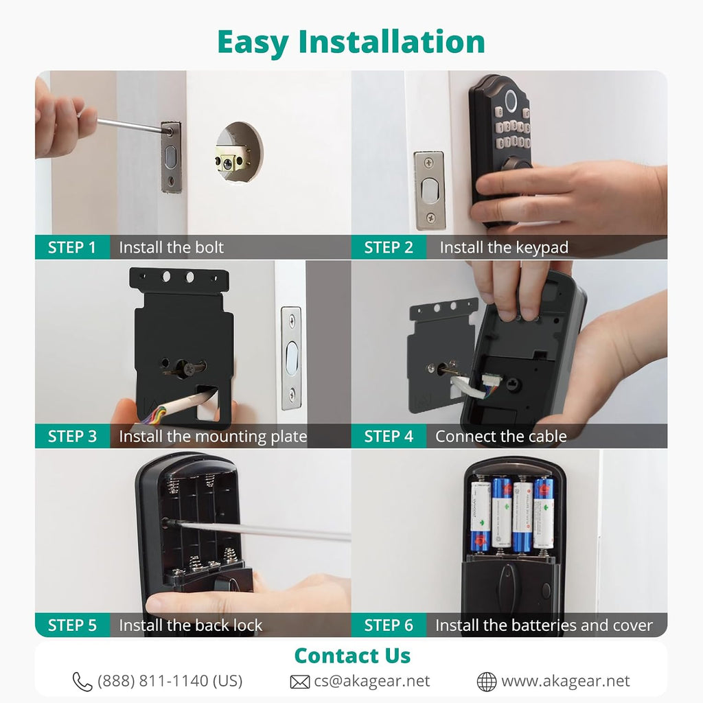 akagear ds10 keyless entry door lock with fingerprint on a desk or shelf