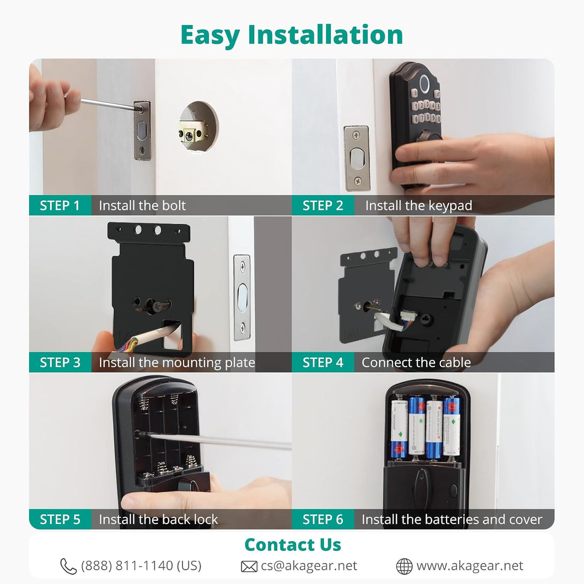 akagear ds10 keyless entry door lock with fingerprint on a desk or shelf