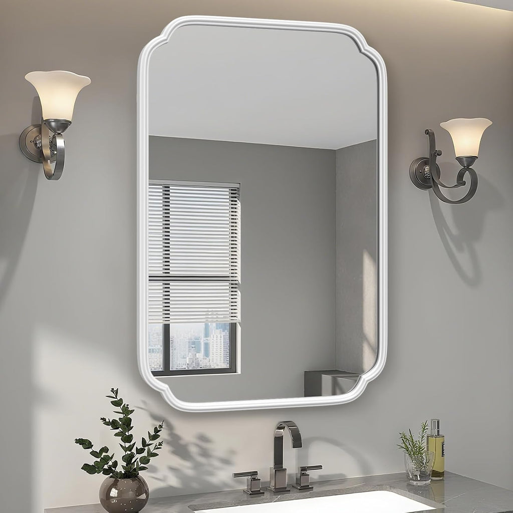 White Bathroom Mirror for Over Sink 24×36 Inch