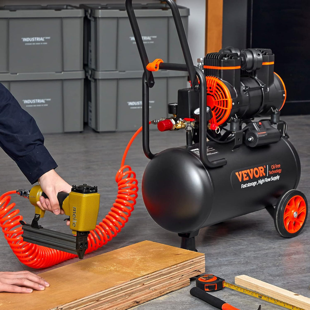 VEVOR 6.3 Gallon 2 HP Air Compressor, Max 116PSI, Oil Free Compressor Tank