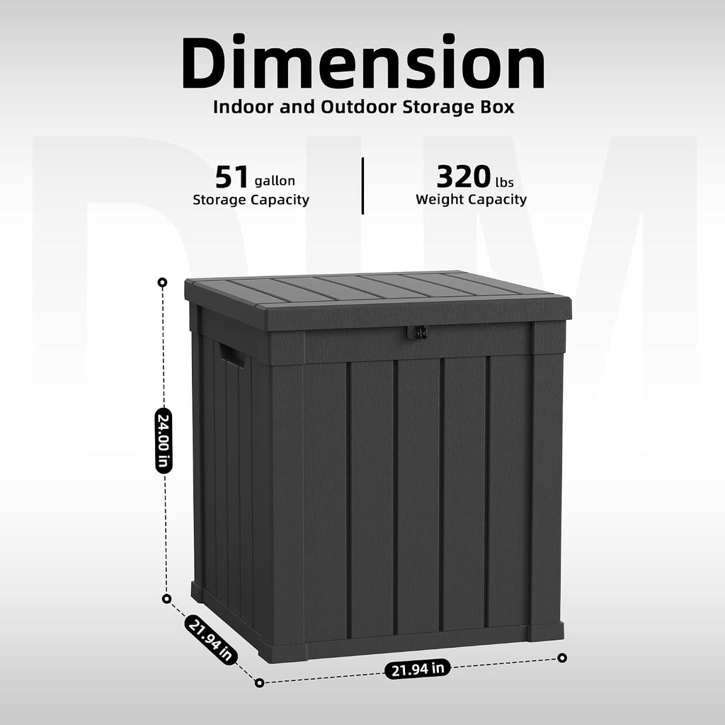 easyup 51 gallon deck box small deck box, close-up detail