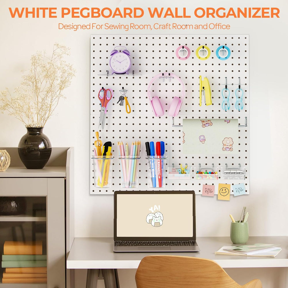 INCLY 70PCS Metal Peg Board Kit with 1/4" Pegboard Accessories