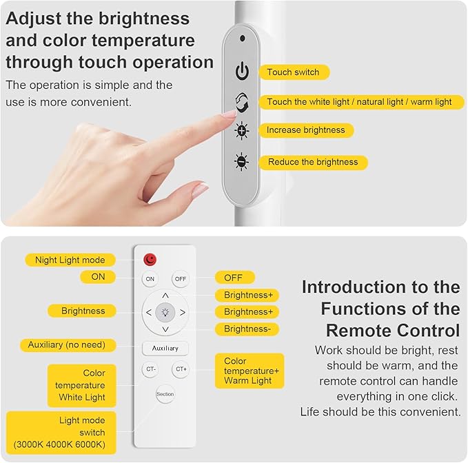Bright LED Eye-Protecting Reading Floor Lamps