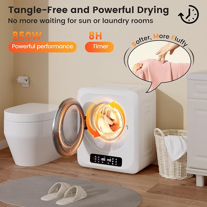 VCJ Portable Dryer for Laundry, 12lbs Clothes Dryer