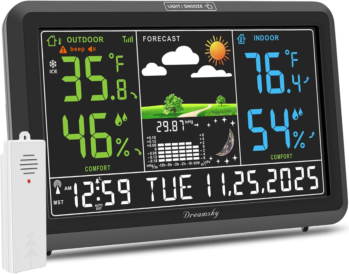 DreamSky Weather Station Indoor Outdoor Thermometer Wireless