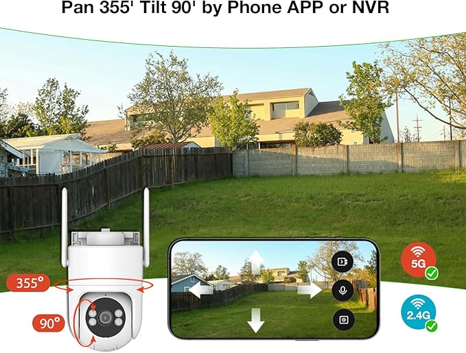 6MP TUYA Security Camera Outdoor, 2.4G/5G WiFi Cameras