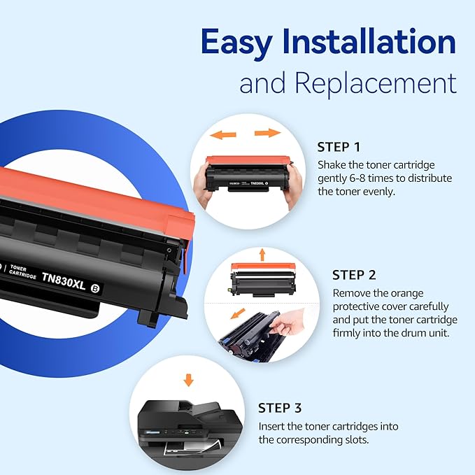 Valinkso TN830XL Toner for Brother Printer 4 Pack Compatible for Brother TN830