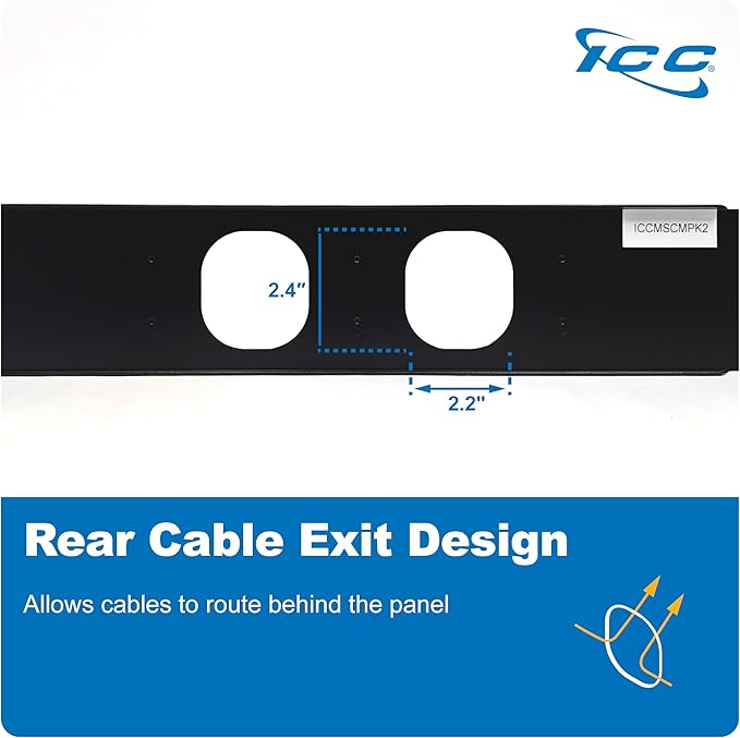ICC 2U Ring Cable Manager Panel (6-Pack)