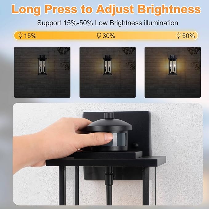SIAFAVOI Large Motion Sensor Outdoor Sconce 2-Pack, Outdoor Wall Mount Fixtures