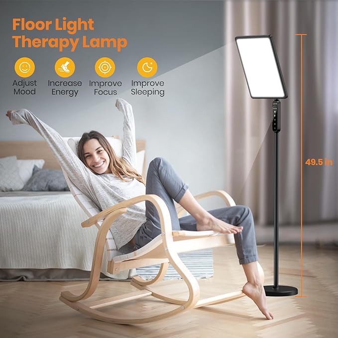 LASTAR Light Therapy Lamp, 12000LUX Therapy Light UV-Free &Full Spectrum Sun
