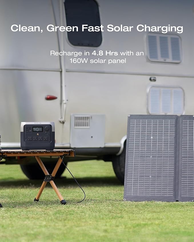 EF ECOFLOW Solar Generator RIVER 2 Pro 768Wh Portable Power Station & 160W