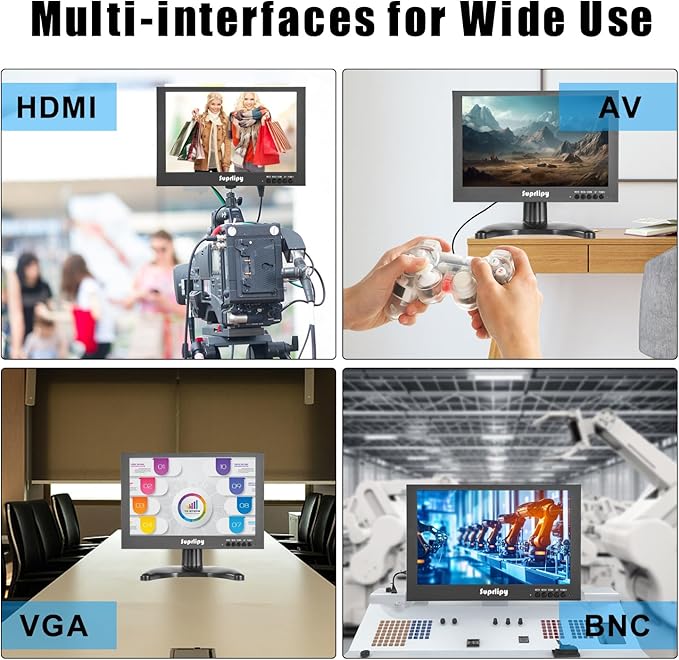 Suprlipy 10.1 Inch Mini Small HDMI Monitor 1920x1200 16:10 IPS Metal Housing