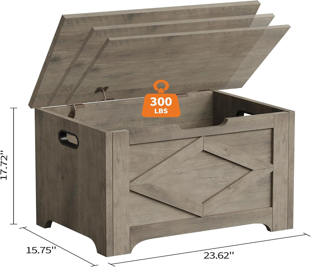 garveehome 23.6 in storage chest, wooden storage bench, close-up detail