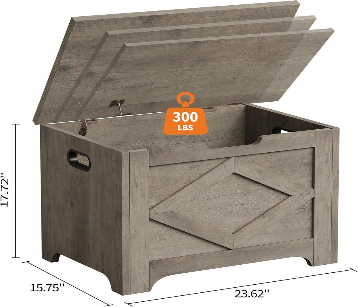 garveehome 23.6 in storage chest, wooden storage bench, close-up detail