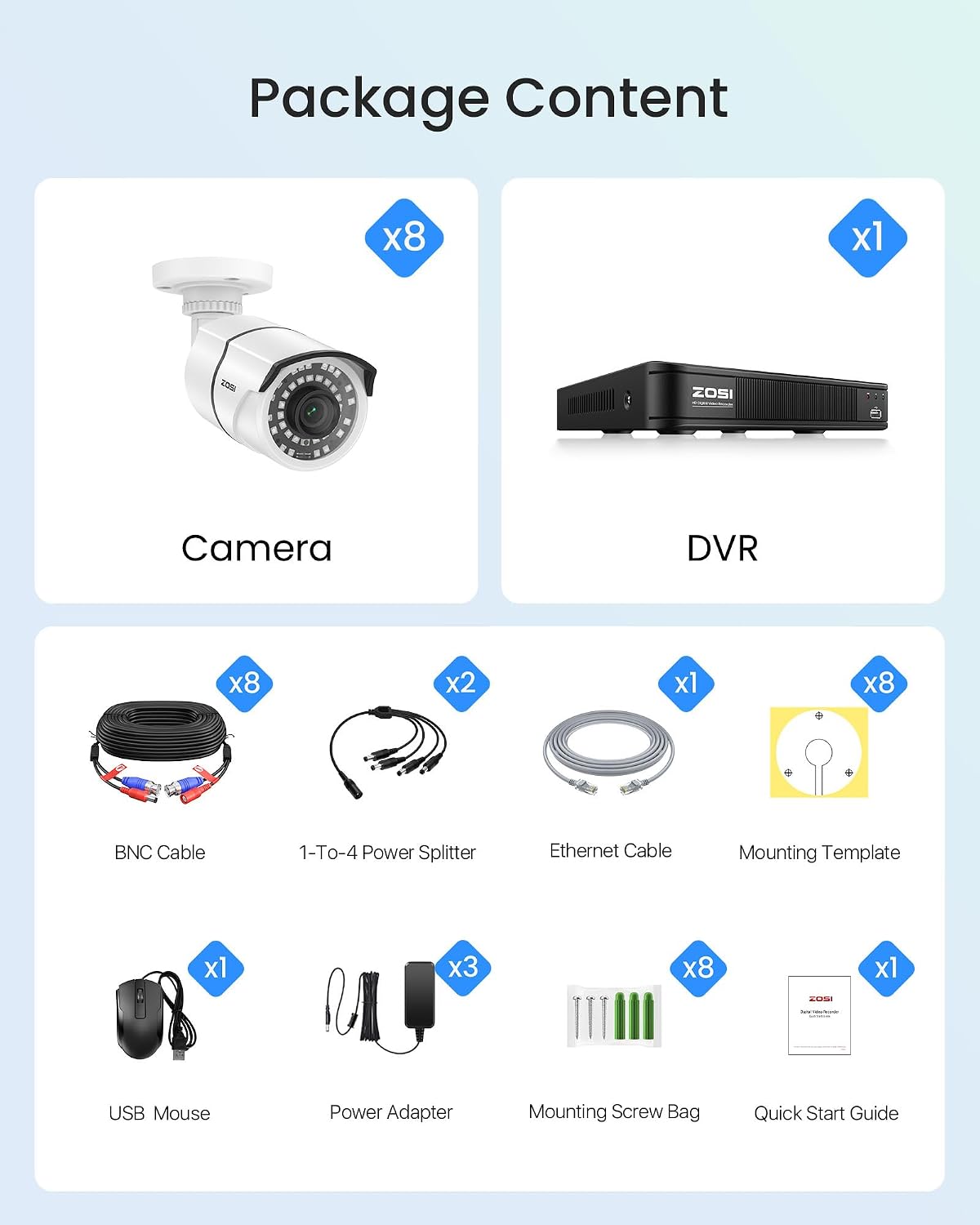 zosi 3k lite wired security camera system, 8, view 9