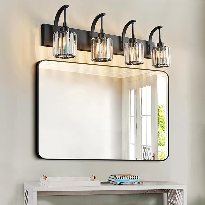 FDPBY 6-Light Crystal Vanity Light, 51.18" Long Over Mirror Lighting