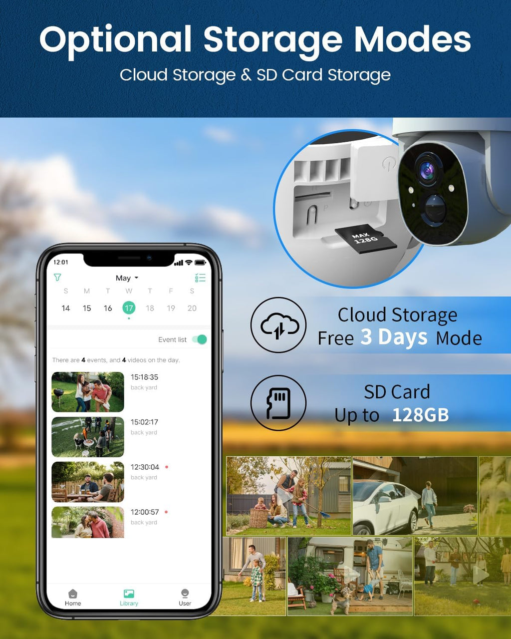 armorcope solar security cameras wireless outdoor,360° view battery, view 9