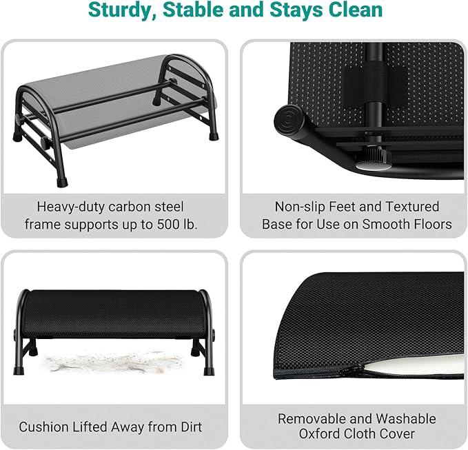 YEASHEIN Adjustable Foot Rest for Under Desk at Work, Ergonomic Under Desk