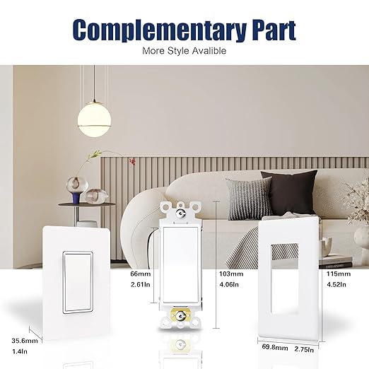 ThunderWay 3 Way Matte White Light Switch (20 Pack)
