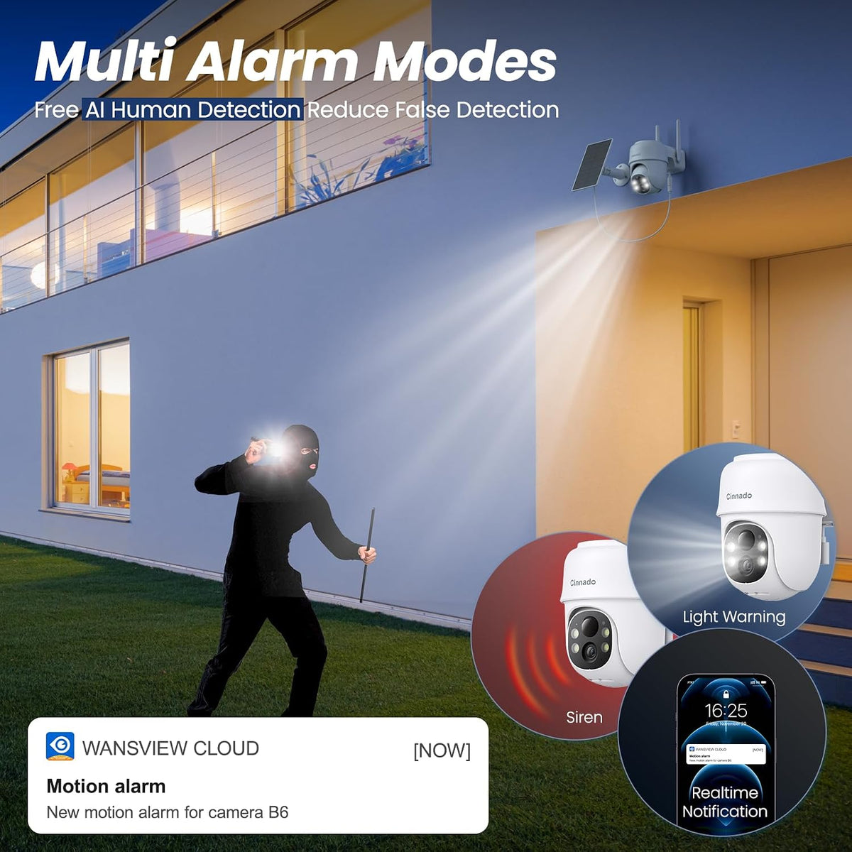 cinnado 2k outdoor cameras for home security solar, package contents