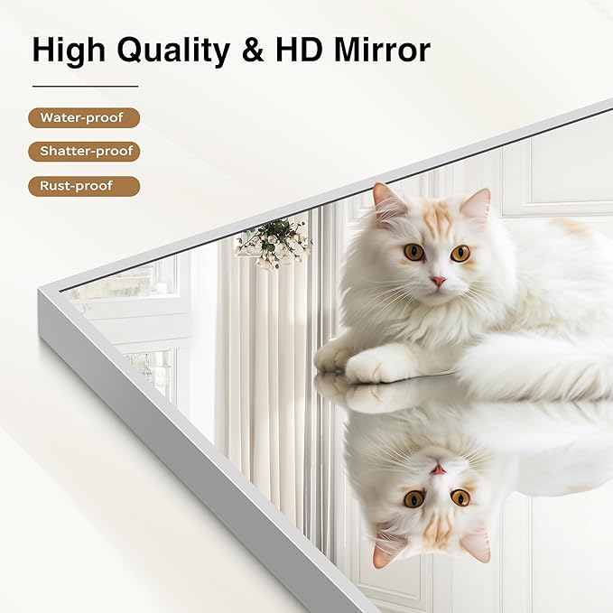 Silver Bathroom Mirror for Wall, 30x30 Inch Rectangle Mirrors