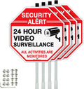 Faittoo Security Sign Video Surveillance Sign (4-Pack)