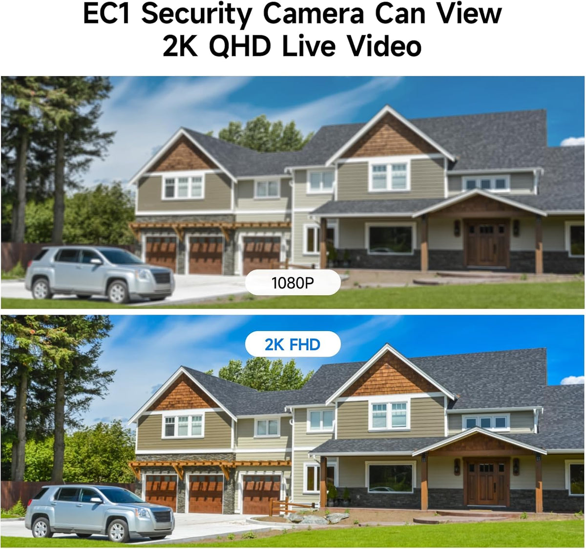 magnetic security cameras wireless outdoor, 2k pan rotating, side view