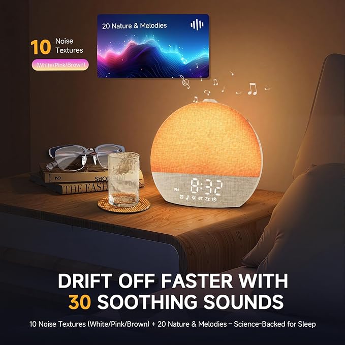 Geuuap Sunrise Alarm Clock White Noise Sound Machine