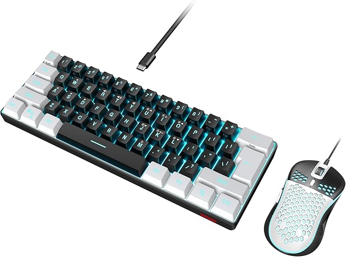 RedThunder 60% Gaming Keyboard and Mouse Combo, Ultra-Compact 61-Key RGB