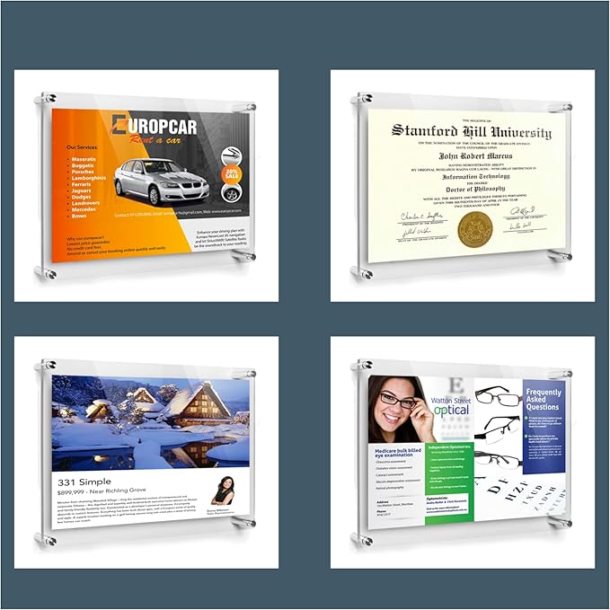 ArtToFrames 18x26 Inch Double Panel Floating Acrylic Picture Frame comes (5 Pack)