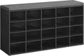 VASAGLE Shoe Bench with Cushion, 20 Compartments, 12 x 47.2 x 24.7 Inches