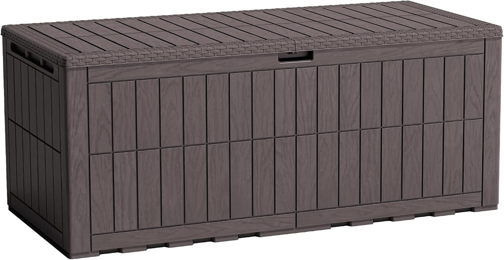 Flamaker 180 Gallon Large Outdoor Storage Box Waterproof, XL Resin Deck Box