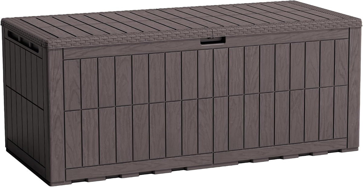 Flamaker 180 Gallon Large Outdoor Storage Box Waterproof, XL Resin Deck Box