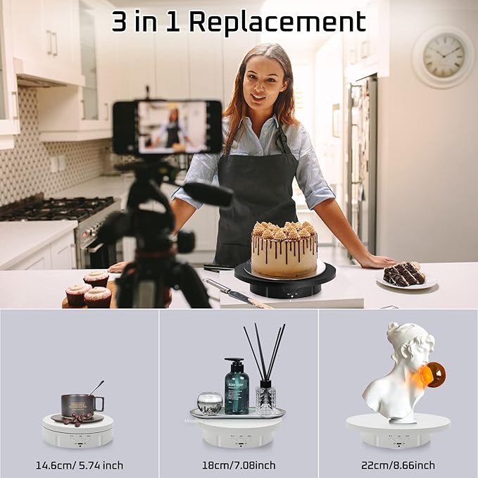 JAYEGT 3 in1 Motorized Rotating Display Stand