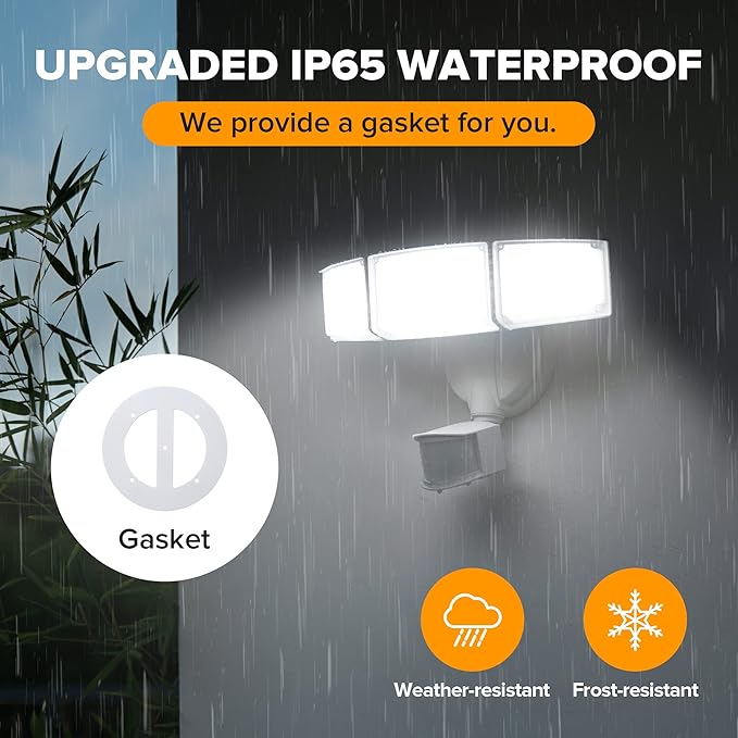 LUTEC 72W 7500LM LED Security Lights Motion Sensor Light Outdoor, 5000K Daylight