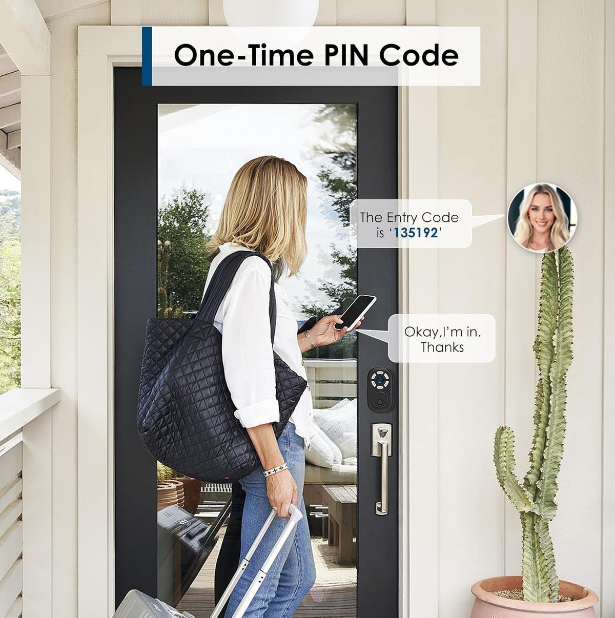 smart fingerprint door lock, keyless entry biometric deadbolt showing dimensions