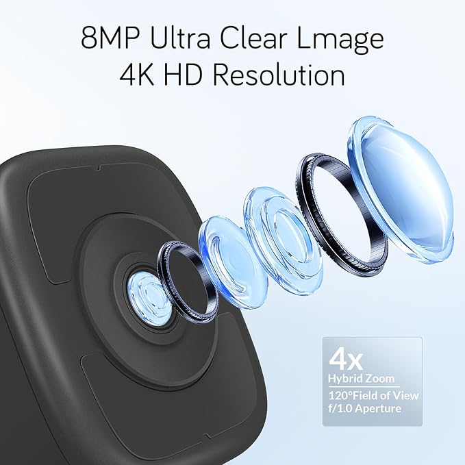 abetap 8MP 4K Window-Mounted Security Camera, Ultra-Clear Color Night Vision