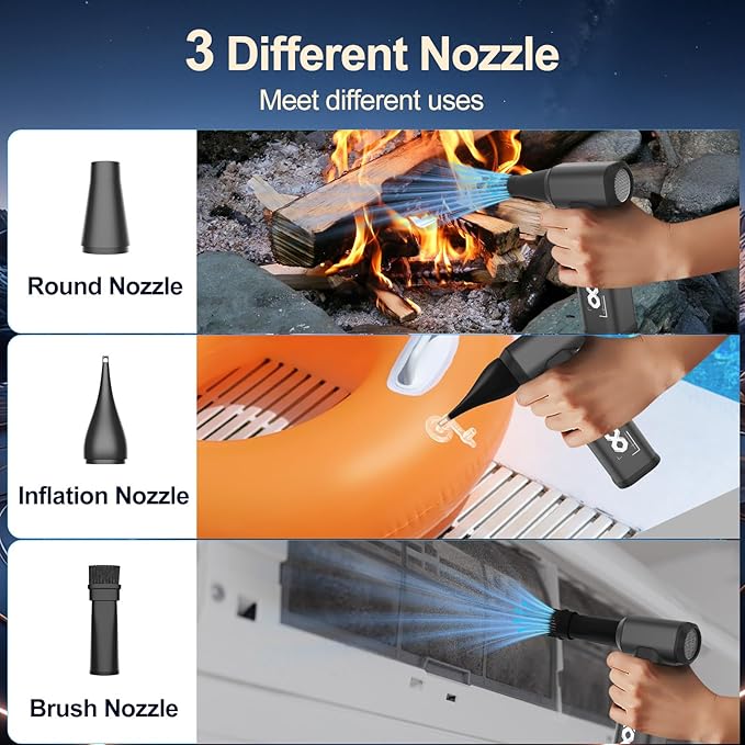 Compressed Air Duster, 180000RPM Powerful Cordless Electric Air Duster