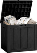 30 Gallon Outdoor Storage Box, Waterproof Resin Deck Box with Side Handles, Lockable Outdoor Bench for Indoor & Outdoor Use, Storage Bin for Patio Cushions, Garden Tools