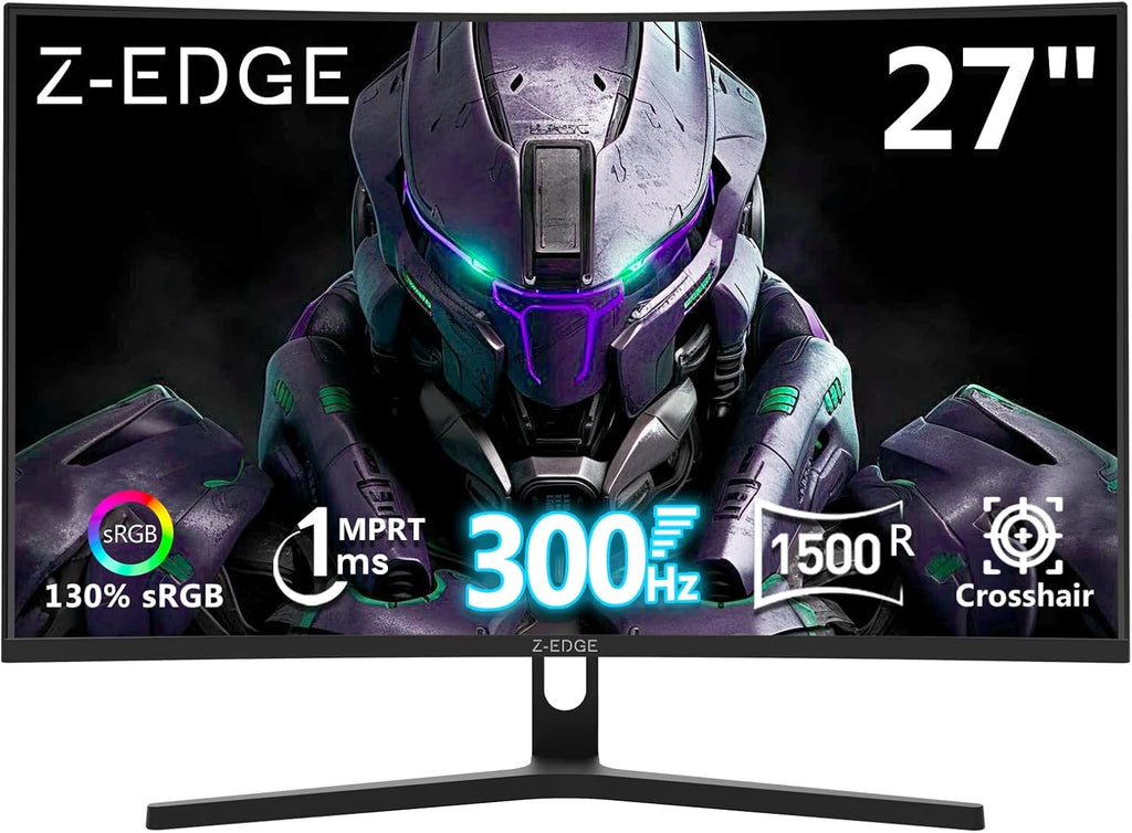 Z-Edge 27 inch Curved Gaming Monitor, FHD 1080P 300Hz 240Hz PC Monitor
