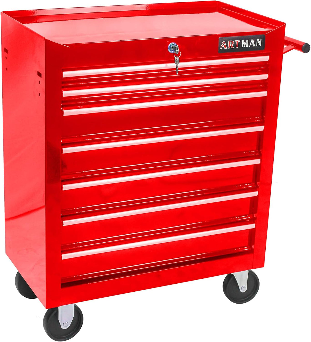 7 Drawers Rolling Tool Chest on Wheels, Multifunctional Tool Cart Tool Storage, Drawers Rolling Tool Trolley Organizer Tool Case for Garage,Warehouse,Workshop,Repair Shop (7 Drawers-Red)