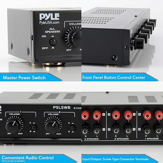 Pyle 6 Channel Speaker Selector Switch