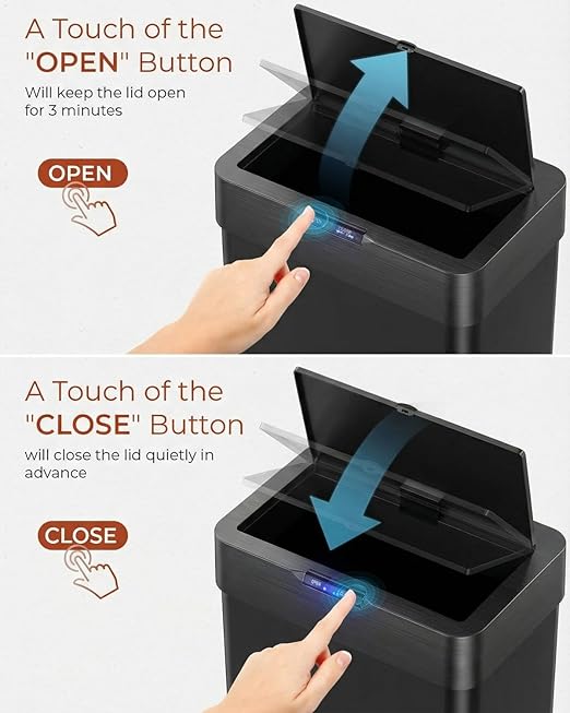 TLSUNNY 16 Gallon Motion Sensor Trash Can, Touchless Automatic Garbage Can
