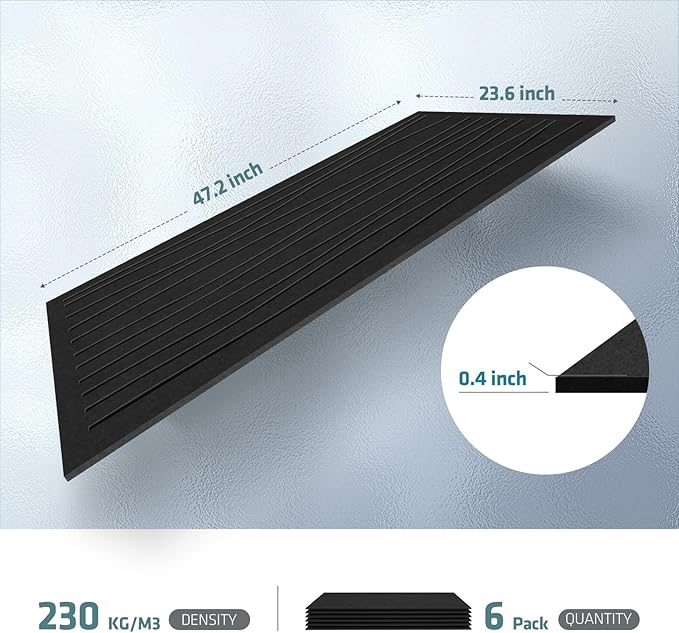 UMIACOUSTICS 6 PCS Sound Proof Panels, 47.2 x 23.6 Inches Sound Absorbing Panels