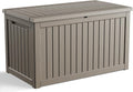 280 Gallon Outdoor Deck Box, Lockable Waterproof Outdoor Storage Boxes For Garden Tools,Indoor Cushions,Accessories Outside Storage Resin Weatherproof Container(Grey)