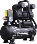 MZB 2.4 Gallon Ultra Quiet Air Compressor 110V/60Hz 1.2HP 5.65CFM, MAX 115PSI Steel Tanks Oil-Free 70dB Noise Level Air Compressor for Spray Painting, Auto Repair, Carpentry Decoration