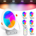 Smart Recessed Lighting 6 Inch, RGBCW Color Changing Canless Recessed Ceiling