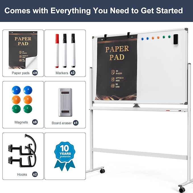 Dry Erase Whiteboard Easel on Wheels